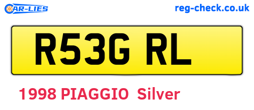 R53GRL are the vehicle registration plates.