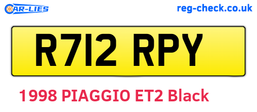 R712RPY are the vehicle registration plates.