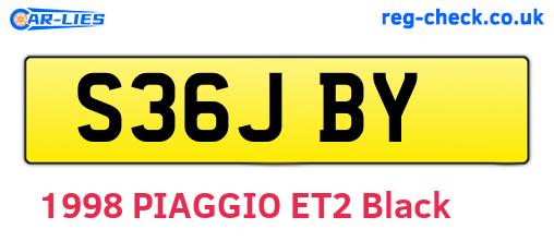 S36JBY are the vehicle registration plates.