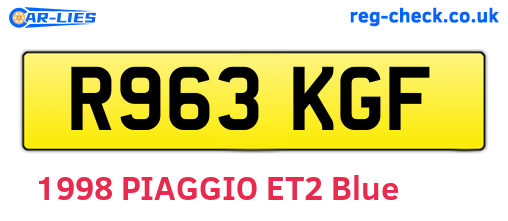 R963KGF are the vehicle registration plates.