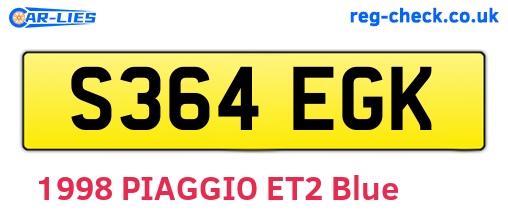 S364EGK are the vehicle registration plates.
