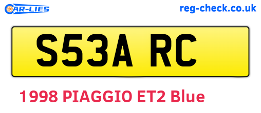 S53ARC are the vehicle registration plates.