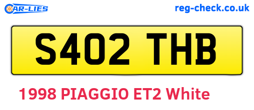 S402THB are the vehicle registration plates.