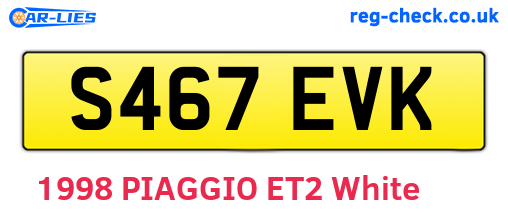S467EVK are the vehicle registration plates.