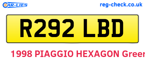 R292LBD are the vehicle registration plates.
