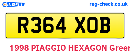 R364XOB are the vehicle registration plates.