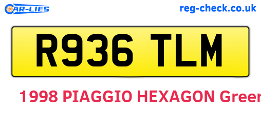 R936TLM are the vehicle registration plates.