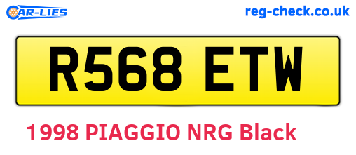 R568ETW are the vehicle registration plates.