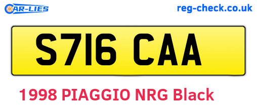 S716CAA are the vehicle registration plates.