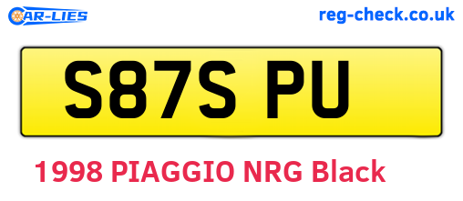 S87SPU are the vehicle registration plates.