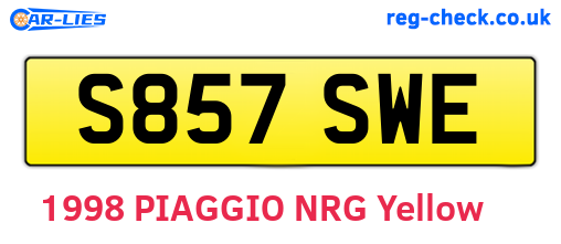 S857SWE are the vehicle registration plates.