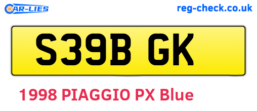 S39BGK are the vehicle registration plates.