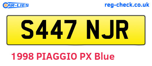 S447NJR are the vehicle registration plates.