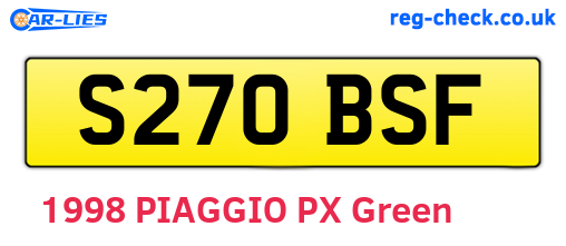 S270BSF are the vehicle registration plates.