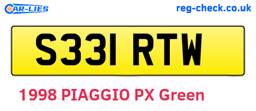S331RTW are the vehicle registration plates.