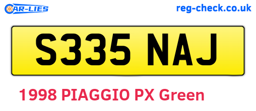 S335NAJ are the vehicle registration plates.
