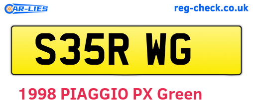 S35RWG are the vehicle registration plates.
