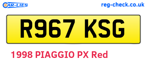 R967KSG are the vehicle registration plates.