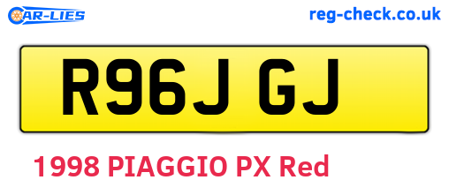 R96JGJ are the vehicle registration plates.