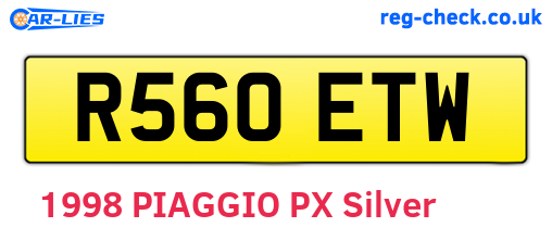 R560ETW are the vehicle registration plates.