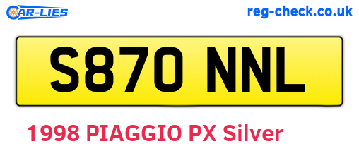 S870NNL are the vehicle registration plates.