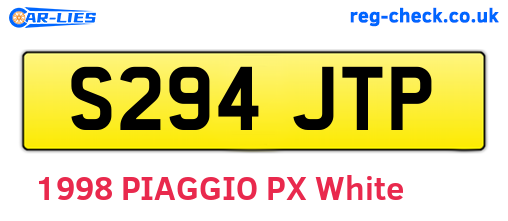 S294JTP are the vehicle registration plates.