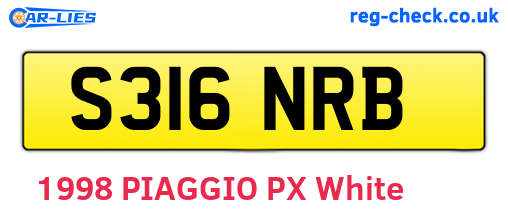 S316NRB are the vehicle registration plates.