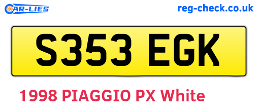 S353EGK are the vehicle registration plates.