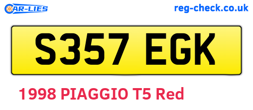 S357EGK are the vehicle registration plates.