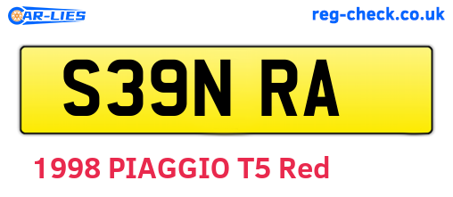 S39NRA are the vehicle registration plates.