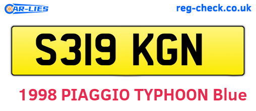 S319KGN are the vehicle registration plates.