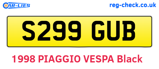 S299GUB are the vehicle registration plates.