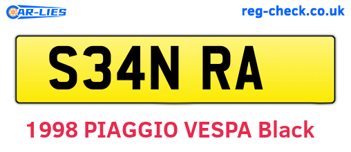 S34NRA are the vehicle registration plates.
