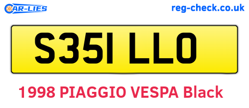 S351LLO are the vehicle registration plates.