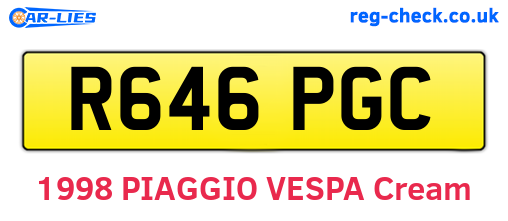 R646PGC are the vehicle registration plates.