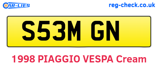 S53MGN are the vehicle registration plates.