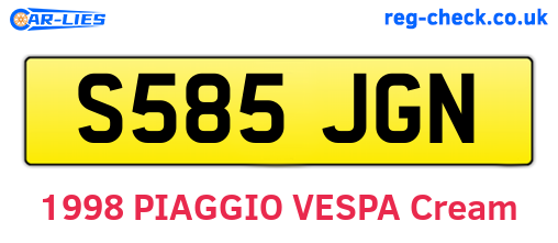 S585JGN are the vehicle registration plates.