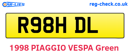 R98HDL are the vehicle registration plates.