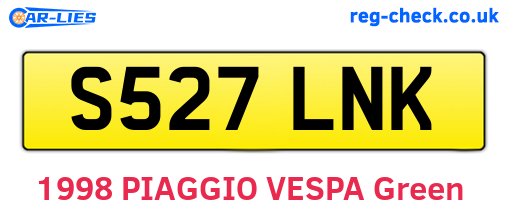 S527LNK are the vehicle registration plates.