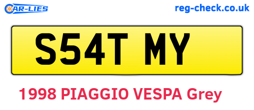 S54TMY are the vehicle registration plates.