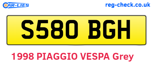 S580BGH are the vehicle registration plates.