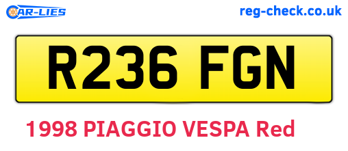 R236FGN are the vehicle registration plates.