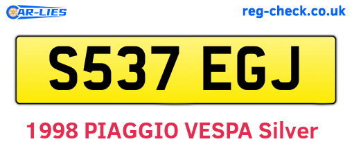S537EGJ are the vehicle registration plates.