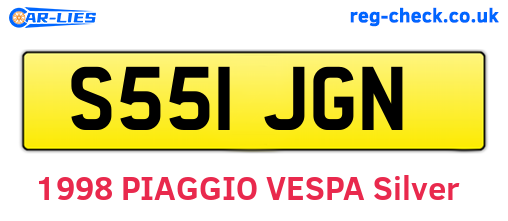 S551JGN are the vehicle registration plates.