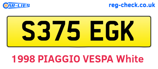 S375EGK are the vehicle registration plates.