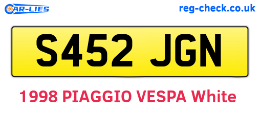 S452JGN are the vehicle registration plates.