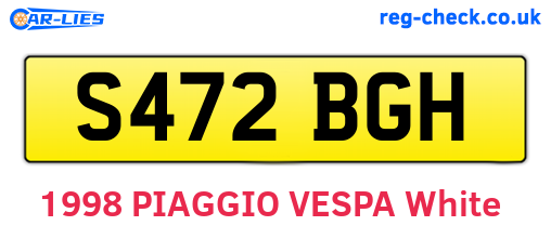 S472BGH are the vehicle registration plates.