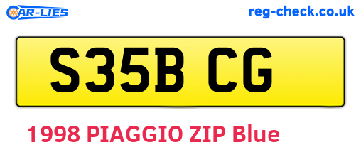 S35BCG are the vehicle registration plates.