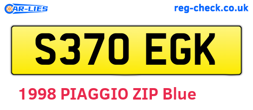 S370EGK are the vehicle registration plates.