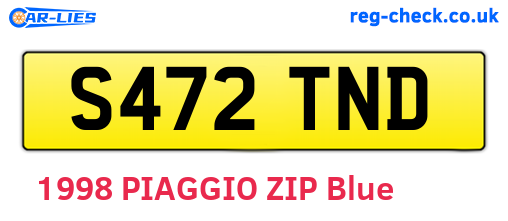 S472TND are the vehicle registration plates.